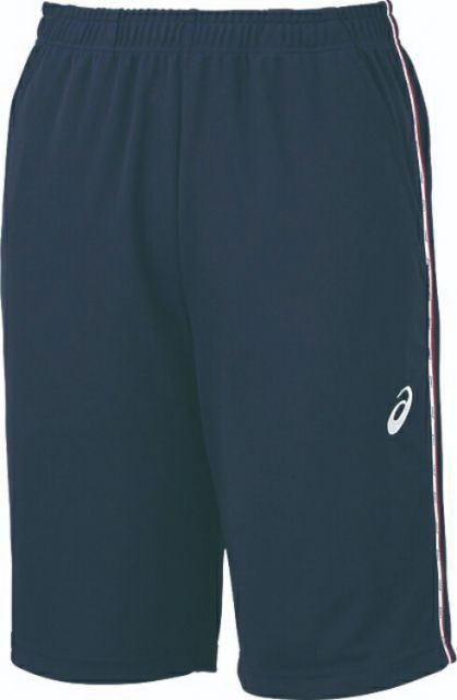 asics アシックス KNIT HALF PANTS NAVYxS．RED L XAT290 5022 | スポーツ メンズ L レッド 赤 ネイビー 服 衣類 衣料品ウェア ウエア フィットネスウェア ボトムス ズボン ショートパンツ ハーフパンツ 吸