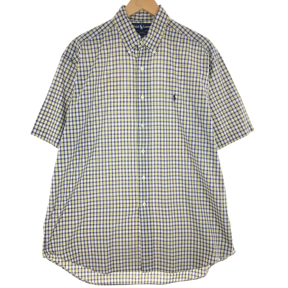 古着 ラルフローレン RALPH LAUREN BLAKE 半袖 ボタンダウン チェックシャツ メンズL/eaa454254