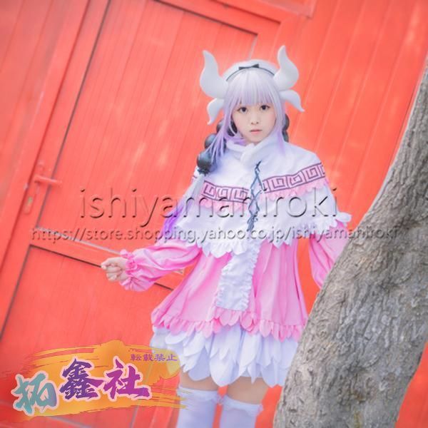 【靴付きフルセット】コスプレ カンナカムイ クリスマス マッチ売りの少女 XL 小林さんちのメイドラゴン/カンナカムイ/ウィッグ・靴付き/衣装