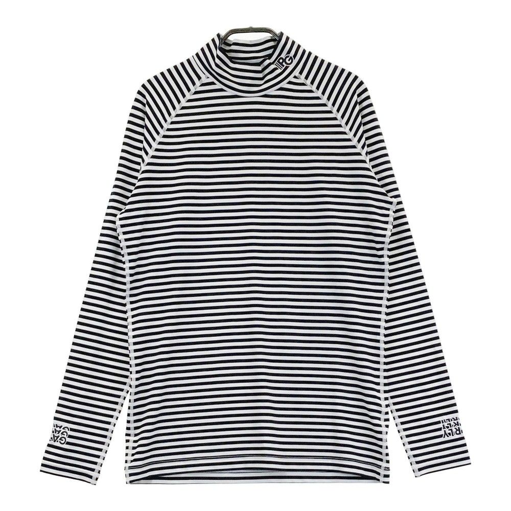 サイズ：5 PEARLY GATES パーリーゲイツ  ハイネック 長袖Tシャツ ボーダー柄 ホワイト系 [240101437126] ゴルフウェア メンズ ストスト サイズ：5 PEARLY GATES パーリーゲイツ ハイネック 長袖Tシャツ