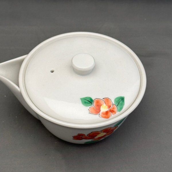 京絵付煎茶器揃 椿