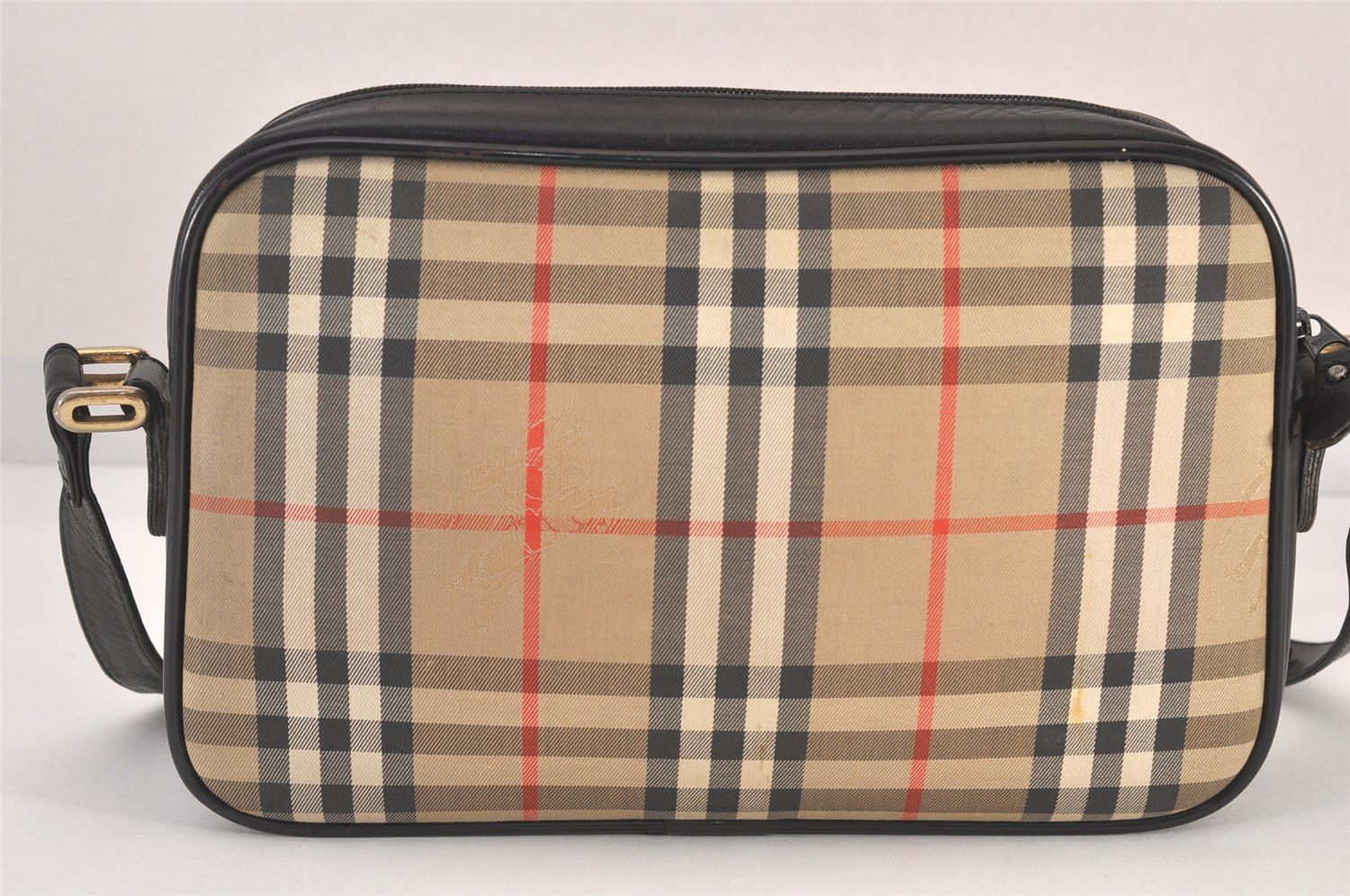 Burberrys バーバリーズ ノバチェック柄 ショルダークロスバッグ キャンバス レザー ベージュ 1949N
