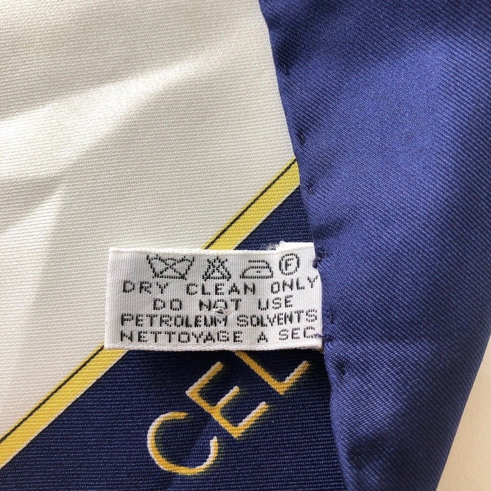 CELINE セリーヌ シルクスカーフ ネイビー・ホワイト CELINE/セリーヌ