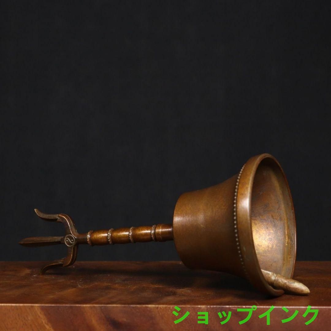 銅製 法器 三清三叉太極八卦鈴 手揺鈴 開運 風水 招財 置物 工芸品 銅製 法器 三清三叉太極八卦鈴 手揺鈴 開運 風水 招財 置物 工芸