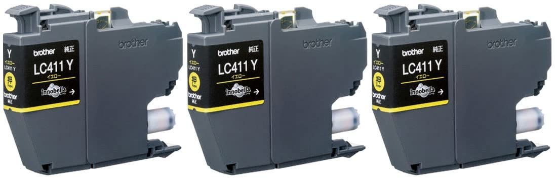 【即日発送】）3本セット イエロー インクカートリッジ（ 純正 LC411Y ブラザー工業