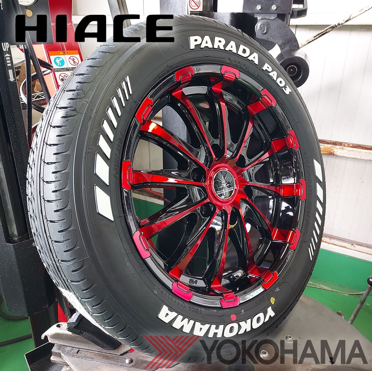 車検対応 200系ハイエース レジアスエース タイヤホイールセット 17インチ バウンティコレクション BD12 YOKOHAMA PARADA  215/60R17 ホワイトレター - メルカリ