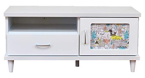 人気商品 幅100cm テレビボード テレビ台 TV台 TVボード キティちゃん 収納 完成品 白 ハローキティ ホワイト 日本製 サンリオ 国産 ローボード アルファタカバ キャンバス 100テレビボード ハローキティ