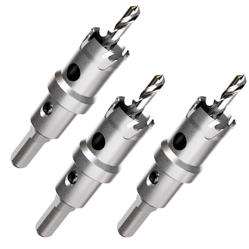 【DIYのプロ推薦】 超硬 ステンレス ホールソー 穴あけ 電動ドリル ホルソー ホールカッター ShopXJ (3個, 15mm)