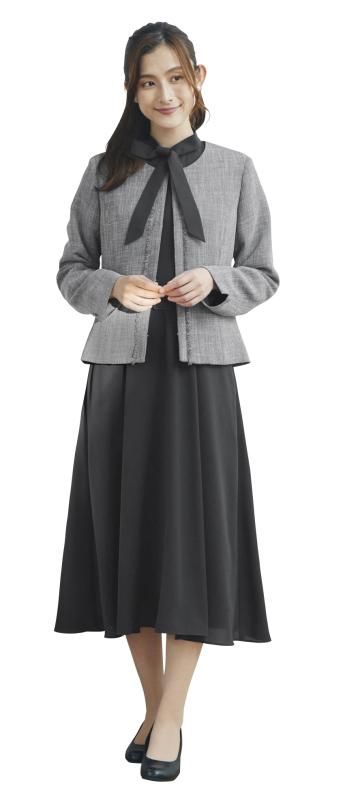 Port Erie ポートエリー スーツ レディース ワンピーススーツ 2点セット ジャケット ワンピース 01.BLACK×BLACK 9号