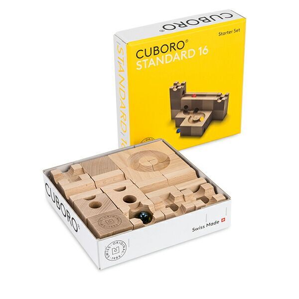 無料ラッピング付き キュボロ スタンダード16 Cuboro Standard 16 16キューブ 202 玉の道 玉の塔 キッズ 木のおもちゃ 積み木 クボロ クボロ社 ブロック おもちゃ CUB-02WRAP