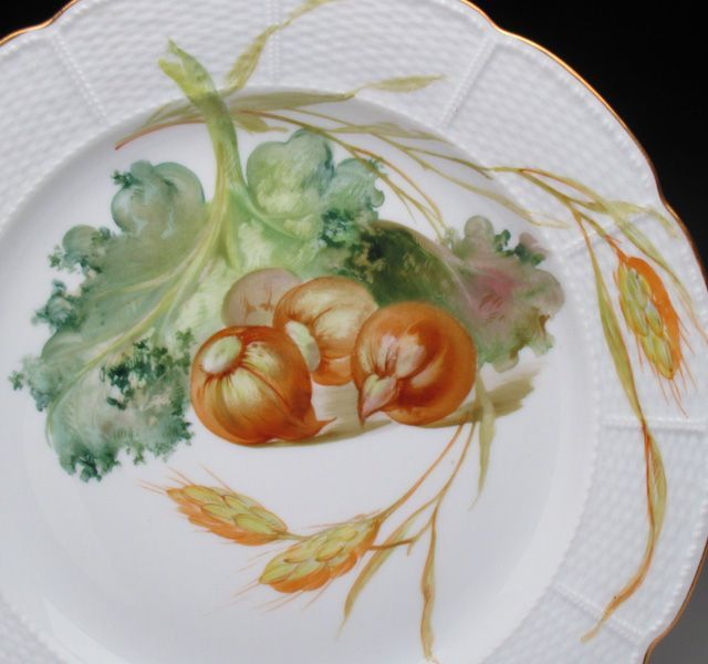 ニンフェンブルク 野菜絵 プレート アンティーク 19世紀末 24cm ニンフェンブルク 野菜絵 プレート アンティーク 19世紀末 24cm