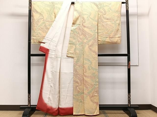 平和屋着物□上質な小紋 総絞り 斜線文 正絹 逸品 CAAW1469xi 平和屋