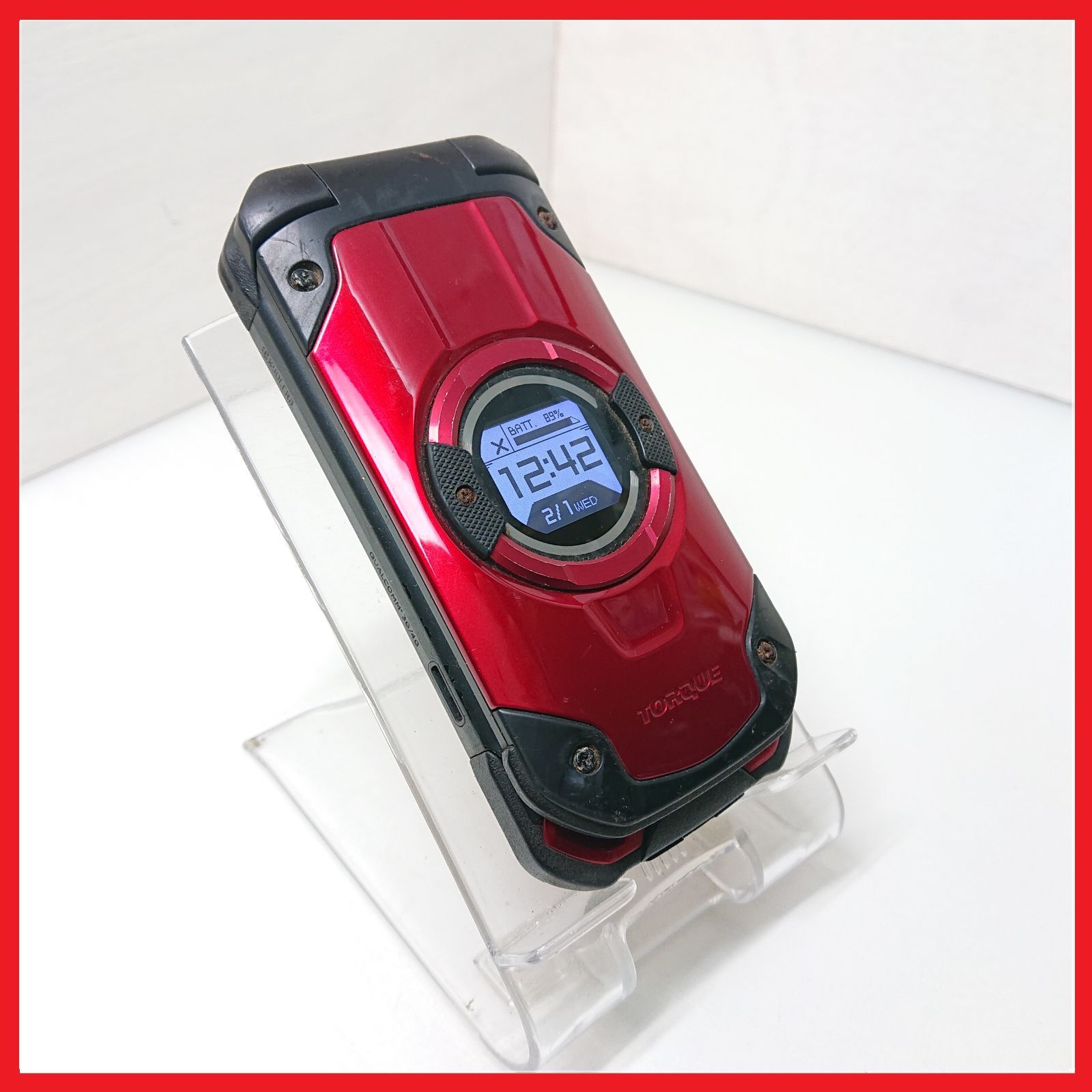 携帯電話本体 KYF33 TORQUE 良品 X01 KYF33 シルバー タフネスケータイ au SIMロック