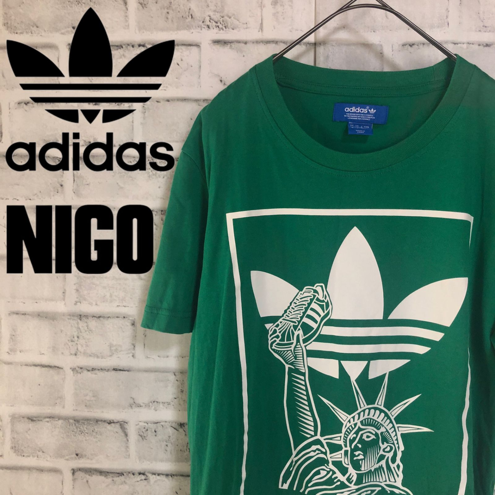 adidas⭐️アディダスオリジナルス by NIGO 25 ビッグトレファイル Tシャツ M グリーン×白