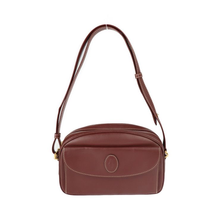 カルティエ】本物 Cartier ショルダーバッグ マストライン ボルドー色  
