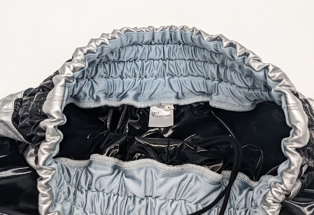 ツヤツヤ♪【黒/シルバー☆エナメル生地のボクシングトランクス