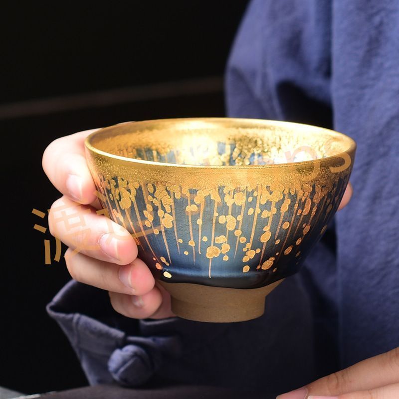 極上品 京焼 茶碗 焼締め 自然釉 陶磁 茶盞 曜変油滴星天目 茶道具 窯変星目盞 抹茶碗 煎茶碗 - メルカリ