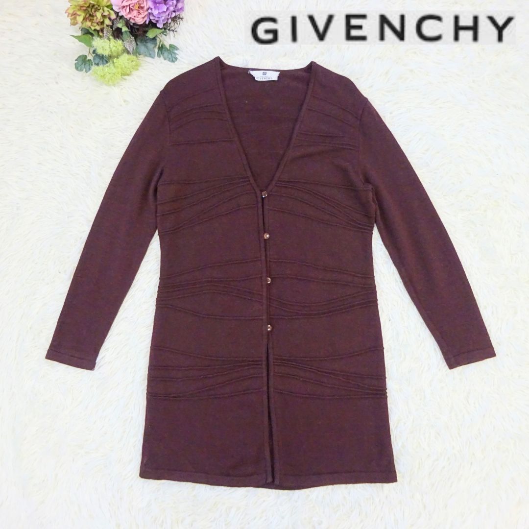 GIVENCHY ジバンシイ ロングカーディガン ブラウン 茶 Vネック  