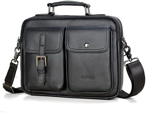 レザーメッセンジャーバッグメンズトートラインパッドショルダーバッグオフィスブリーフケーストート Color A Size As shown