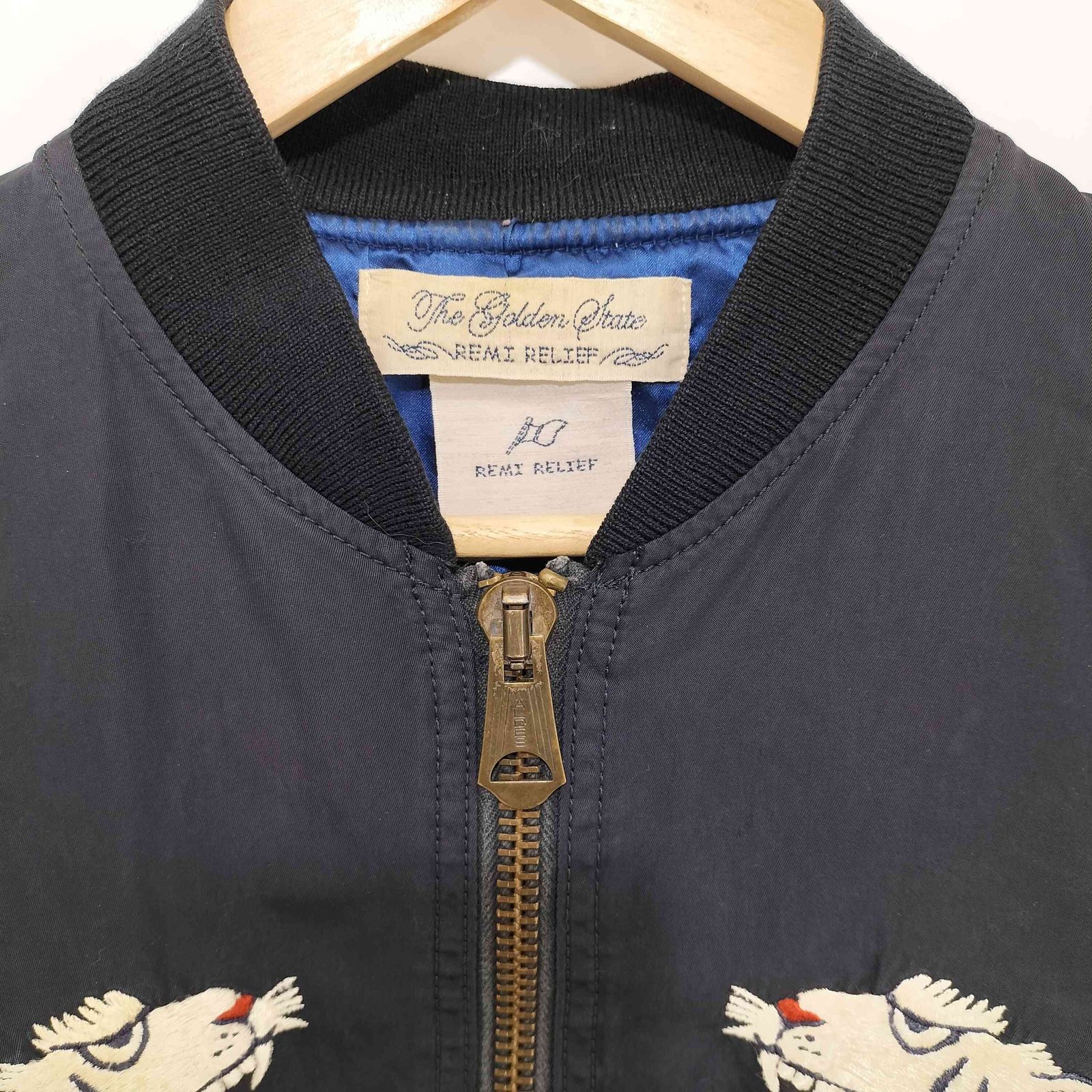 REMI RELIEF レミレリーフ スカジャン ボマージャケット ブラック L REMI RELIEF レミレリーフ スカジャン ボマージャケット ブラック L