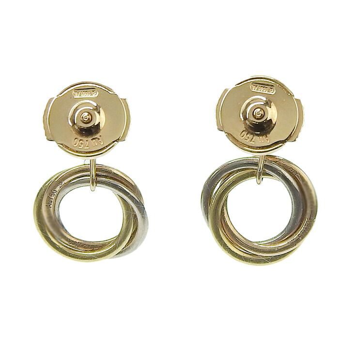 CARTIER カルティエ トリニティ ピアス K18YG K18WG K18PG 750 スリー