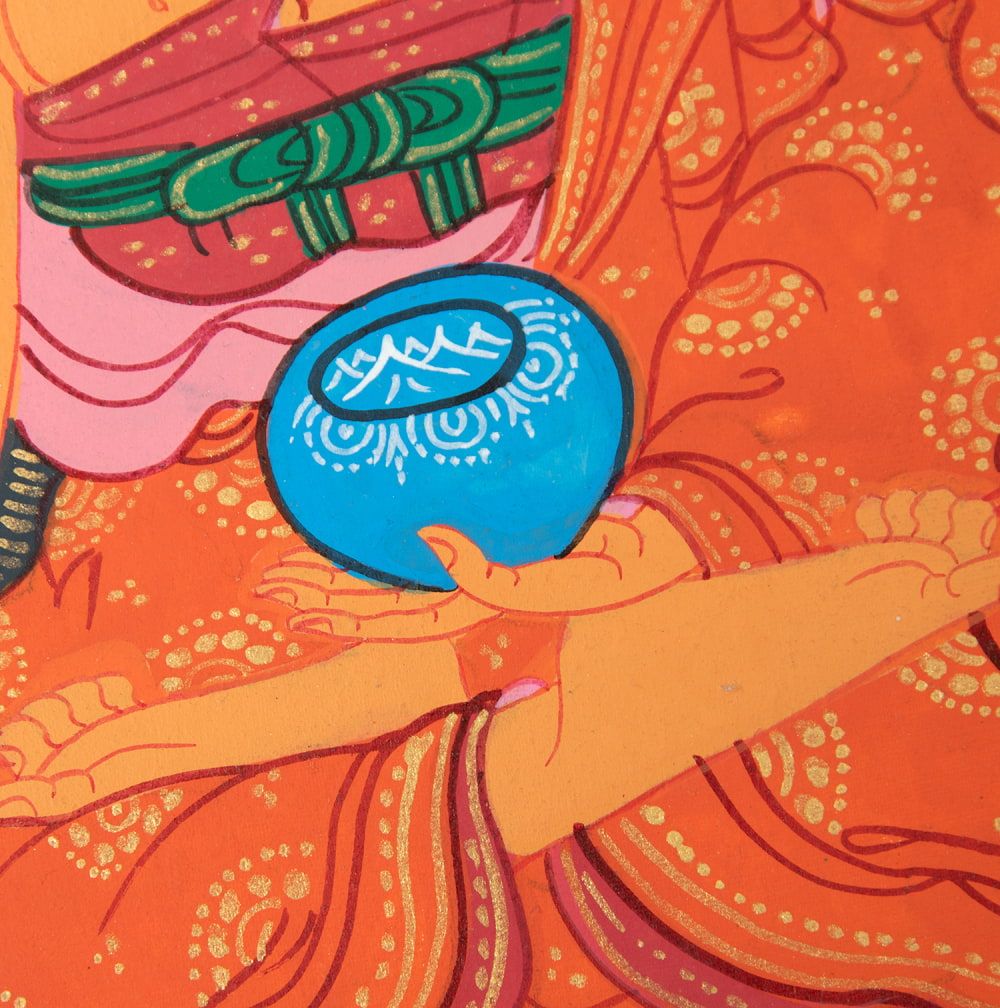 一点物〕タンカ - 釈迦如来（ゴータマ・ブッダ）[30cm x 40cm] / 観音