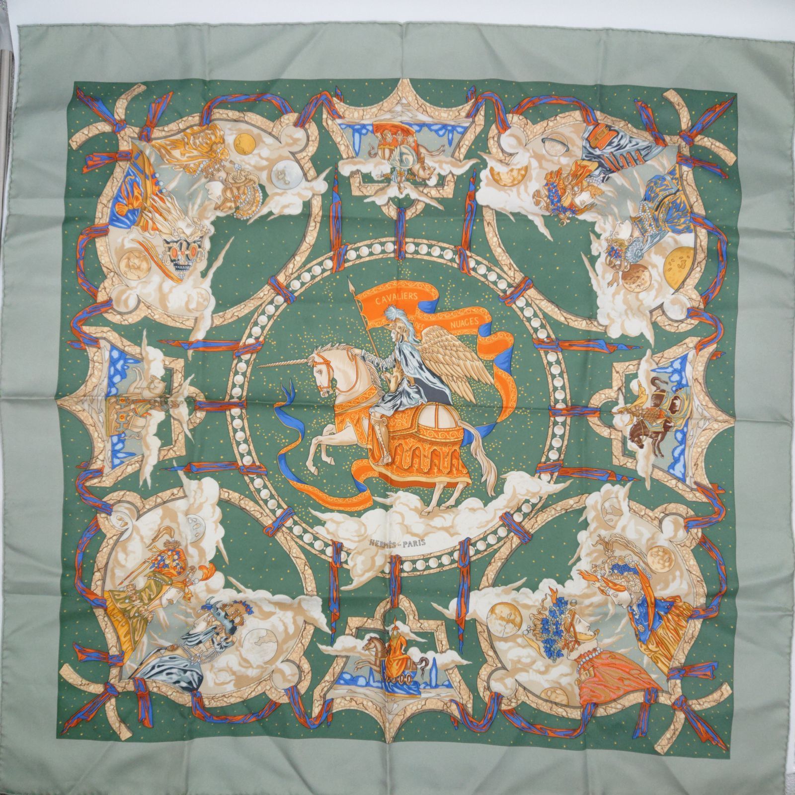 エルメスHERMESスカーフカレ90雲の騎士