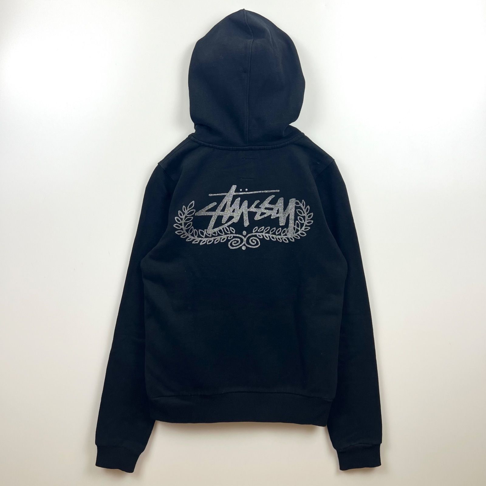 STUSSY GALS 00s y2k LAME LOGO zip hoodie S ステューシー
