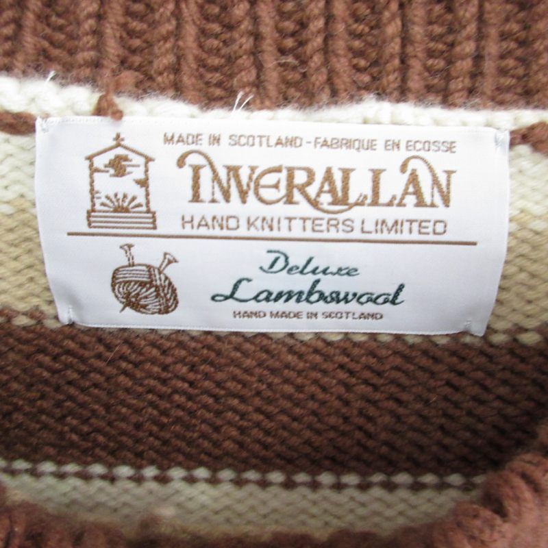美品　インバーアラン　ニット　茶タグ INVERALLANE ウール100% 美品 インバーアラン ニット 茶タグ INVERALLANE ウール100