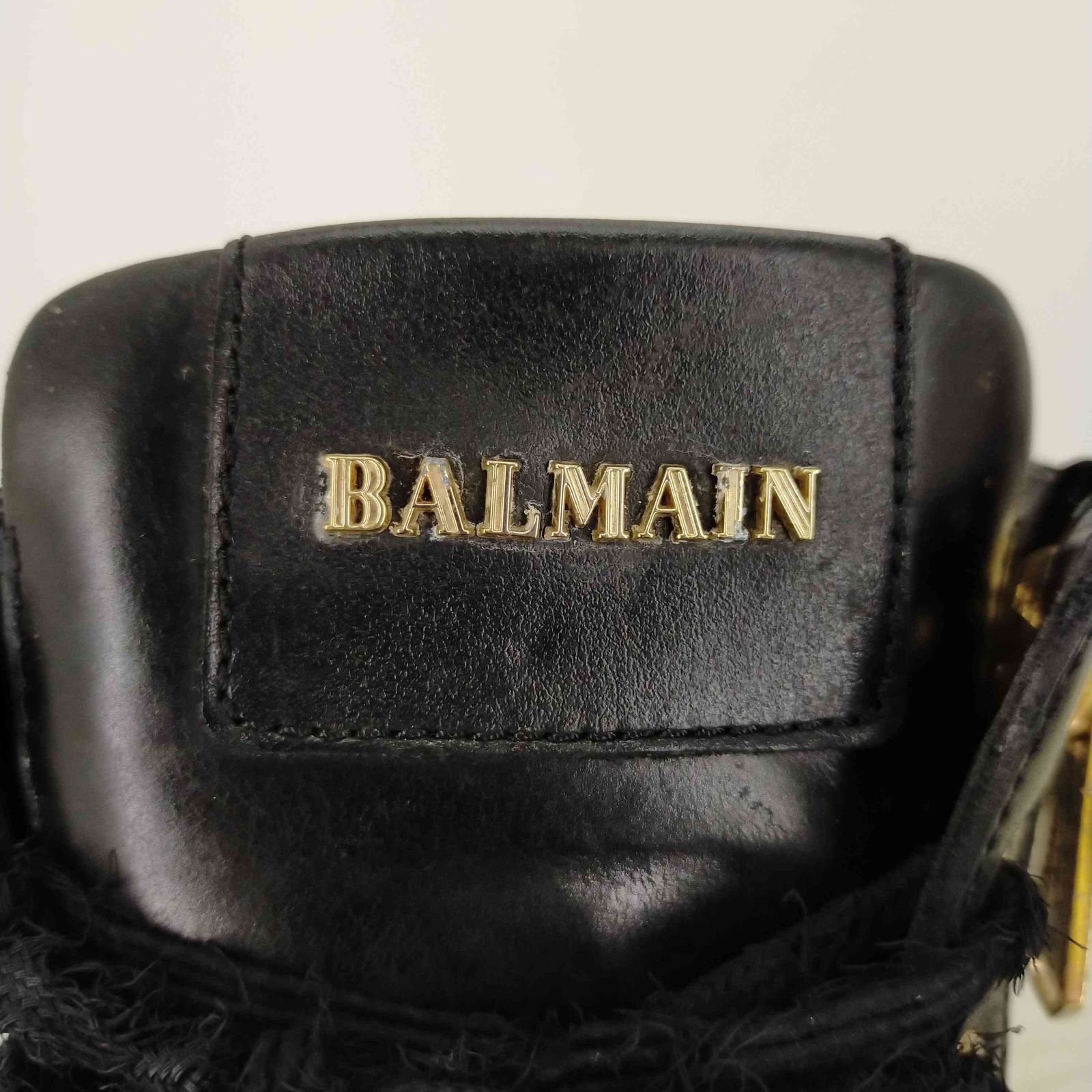 バルマン BALMAIN レザー サイドジップ レースアップ ブーツ メンズ 40