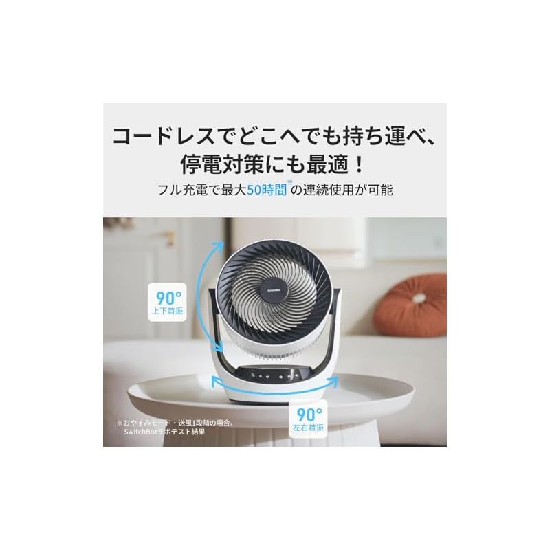 節電対策・熱中症対策】SwitchBot サーキュレーター 静音 首振り Alexa
