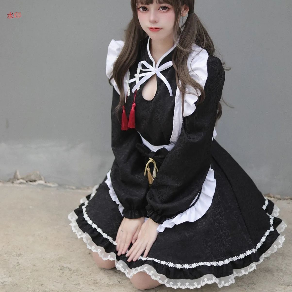メイド服 ドット セットアップ vanitym コスプレ キャバ