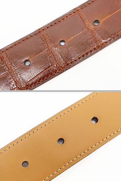 【レア美品】エルメス　HERMES　ヴィンテージ　コンスタンス　アリゲーター クロコダイル　Hベルト　リバーシブル　32MM 90　ブラウン 赤茶 ゴールド金具　〇U