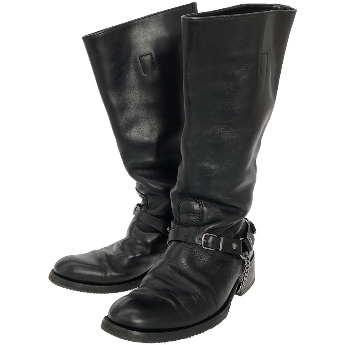 GUCCI グッチ ホースビットハーネス ロングレザーブーツ ブラック 41 1 