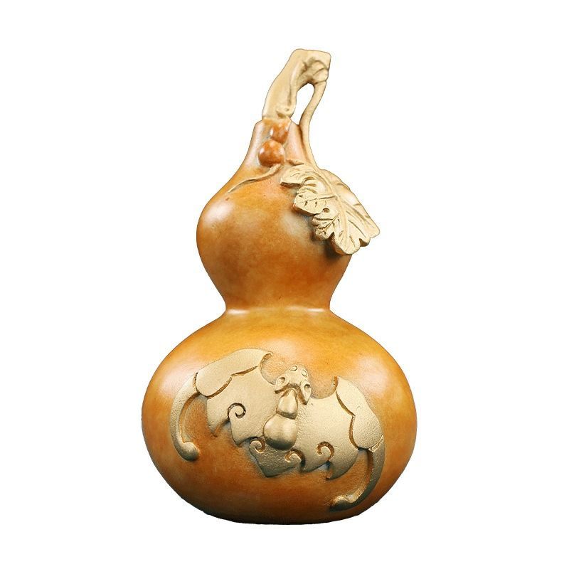 骨董 金色 天然瓢箪 オブジェ 房付き 古い 時代物 開運 金運 瓢箪 ひょうたん 置物 オブジェ 財運 金運 運気 風水 開運 健康