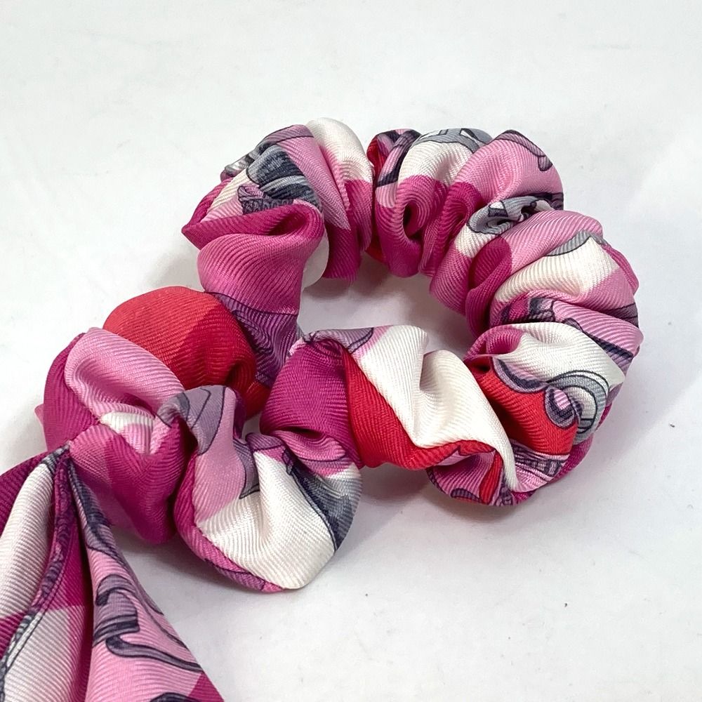 エルメス HERMES ヘアアクセサリー シュシュ ピンク