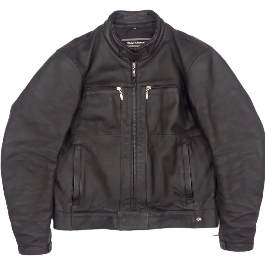 BMW ライダースジャケット 本革 L シングル 48 レザー JJ1064