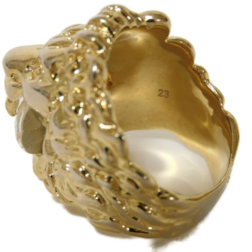 GUCCI ライオンヘッド クリスタル ストーン リング クリア 10号 箱付き GUCCI ライオンヘッド クリスタル ストーン リング クリア 10号