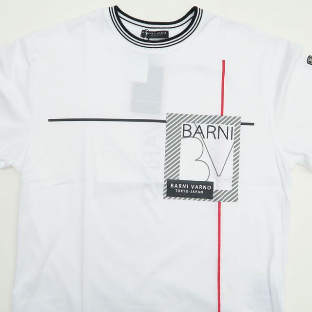 バーニヴァーノ 長袖Tシャツ ロゴプリント シルケット 天竺 春夏 M L サイズ 白黒 01 BARNI VARNO BSS-MTN4722  ホワイト ポケット - メルカリ