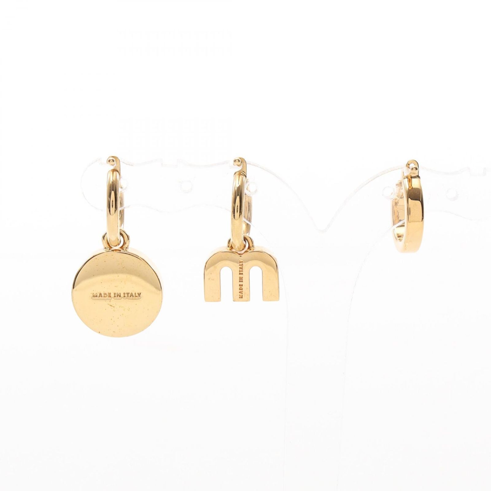 ミュウ ミュウ Miu Miu ピアス エナメルメタル 5IO1022F6TF0002 ブラック GP ゴールドメッキ ピアス 3点セット レディース