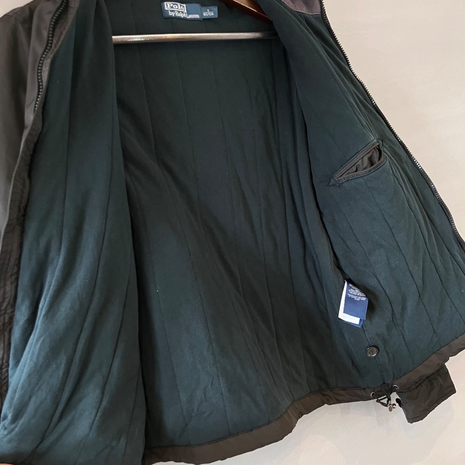 00's  ポロ ラルフローレン ジップアップ 中綿ジャケット 牛革 00's POLO by Ralph Lauren ポロ バイ ラルフローレン ジップ