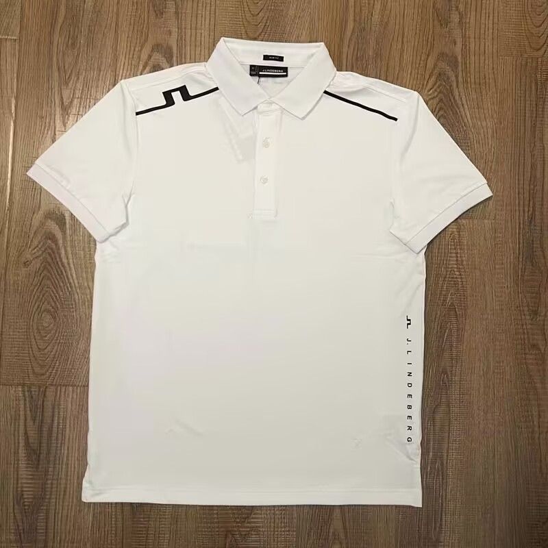 新品 J.LINDEBERG ゴルフ 半袖ポロシャツ ホワイトxピンク XL 新品 J