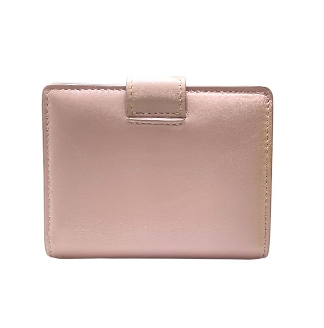 ミュウミュウ 42385 財布 二つ折り財布 折財布 コンパクトウォレット ミニ財布 ロゴ レザー ピンク ゴールド miu miu