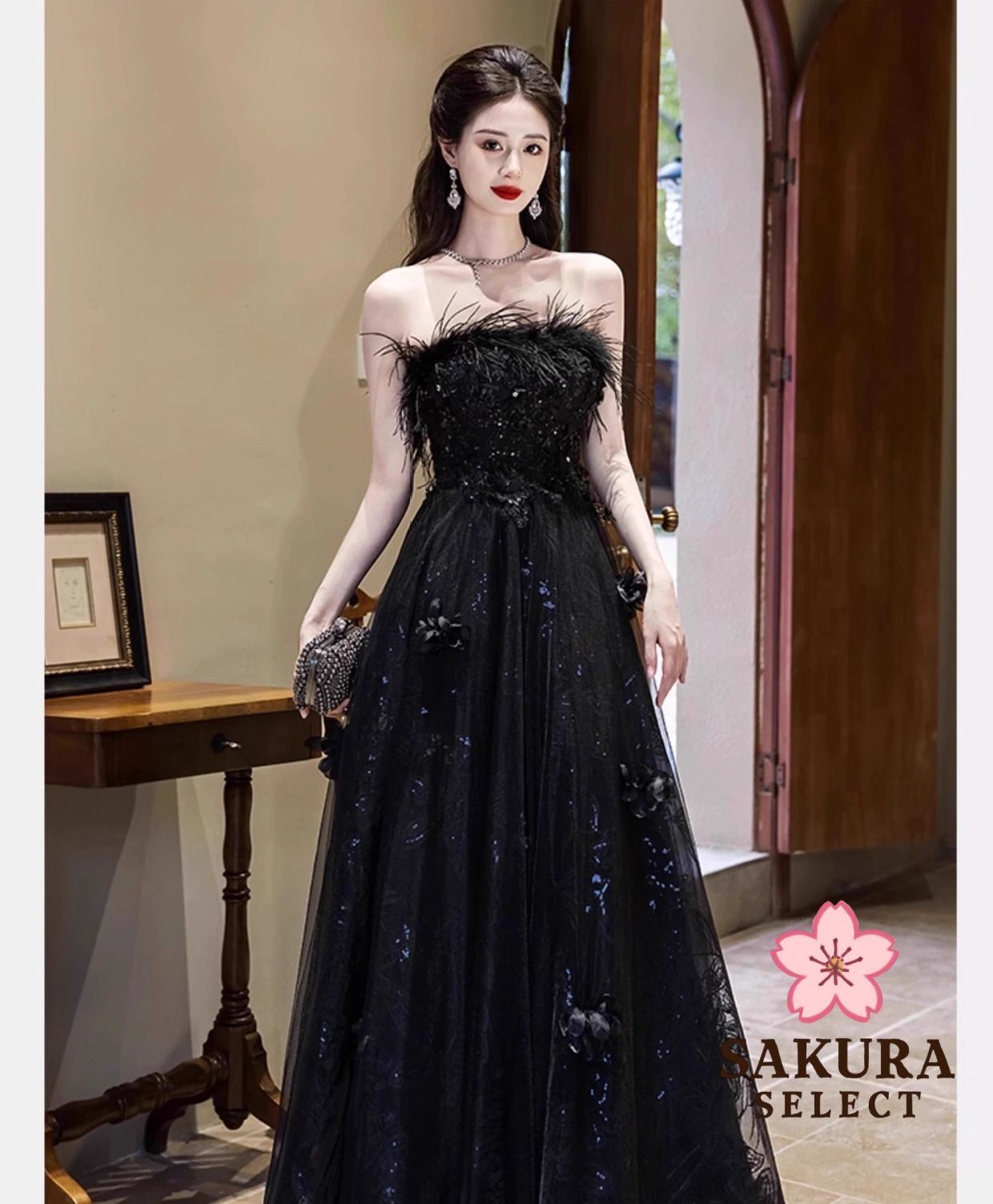 着用2時間のみ【美品】 定価39800円　オフショルダー ドレス ブラック 黒 fit=scale-down,w=1200