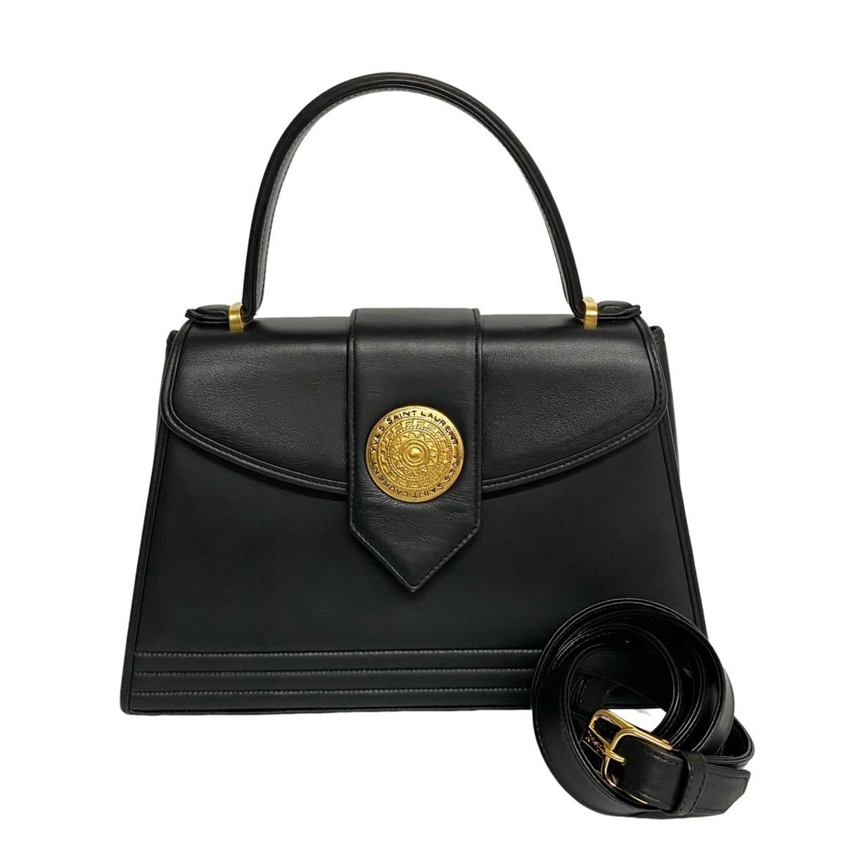 極 美品 保存袋付 YVES SAINT LAURENT イヴサンローラン ロゴ 金具 