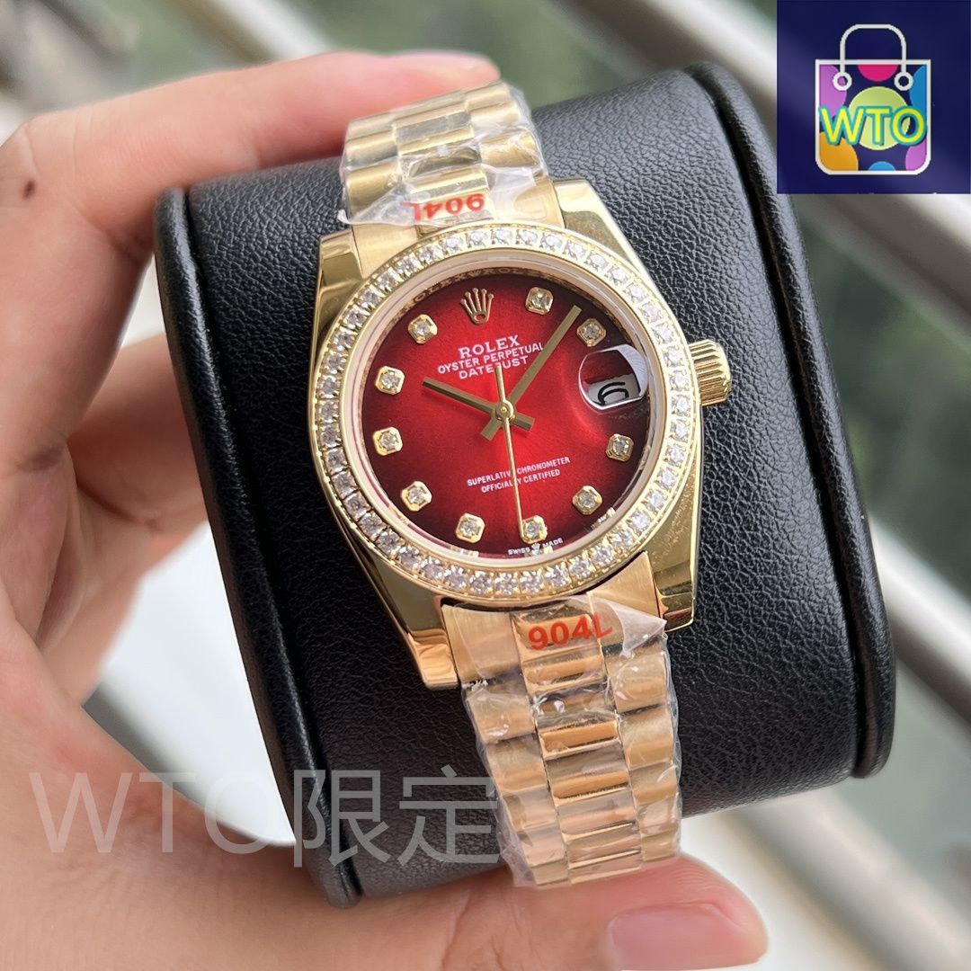 今日特価】ROLEX ロレックス デイトジャスト 31mm 金漸変レッド
