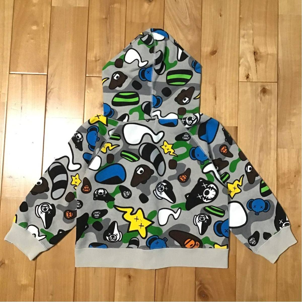 BAPE × KAWS MILO animal kingdom パーカー KIDS 100サイズ カウズ a bathing ape zip  hoodie エイプ ベイプ アベイシングエイプ
