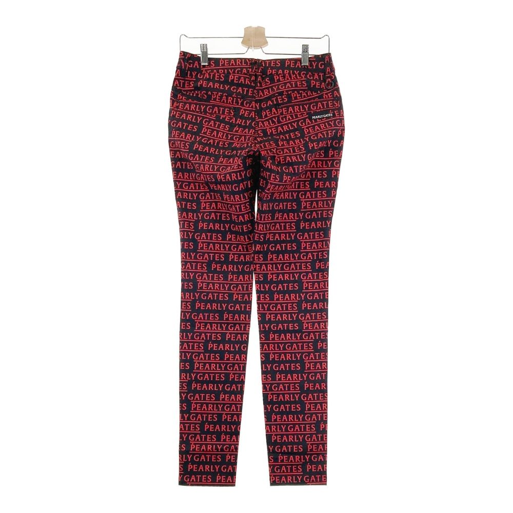 サイズ 1 PEARLY GATES パーリーゲイツ 055-2131314 ストレッチパンツ ロゴ柄 ブラック系 240101543679 ゴルフウェア レディース ストスト