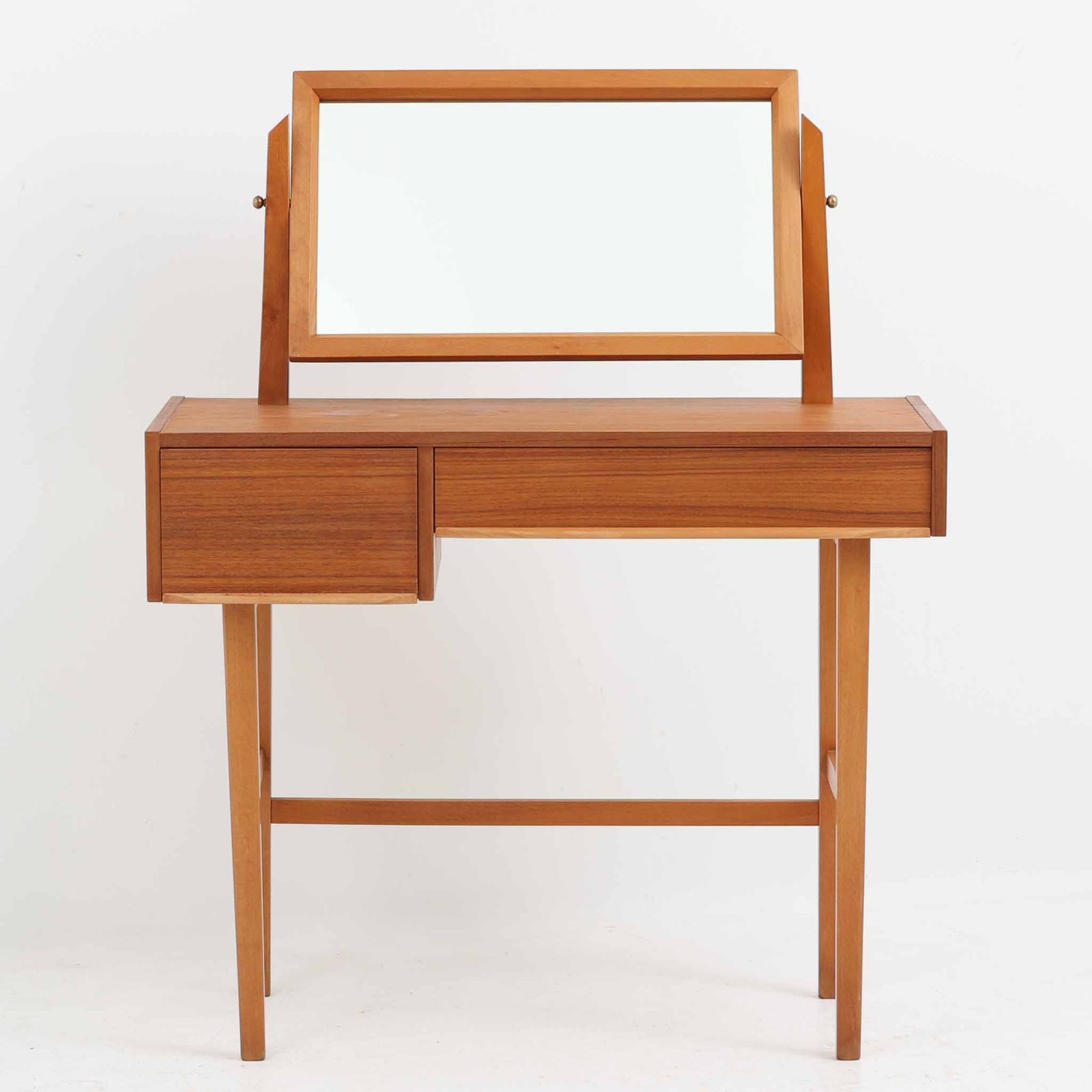 ドレッサー チーク×ビーチ 幅83cm スウェーデン製 北欧ビンテージ家具 化粧台 木製 鏡台 北欧家具 レトロ モダン収納|DK17574