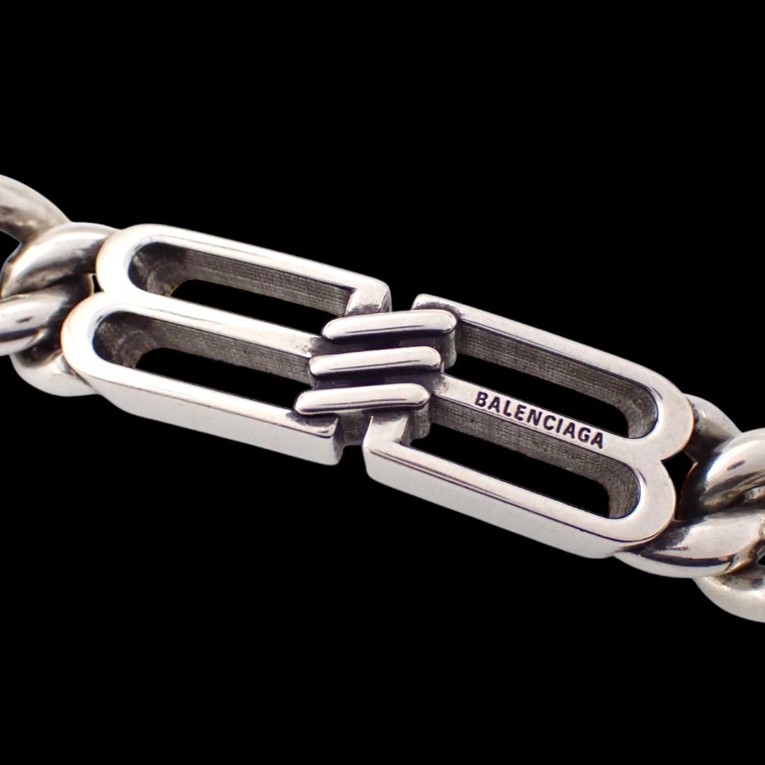箱 バレンシアガ インターロックBBロゴ ブレスレット M シルバー 4329